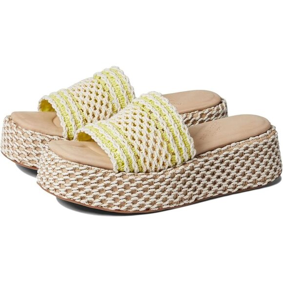Rag & Bone Sandals Logan Chalk Yellow Leather Slides